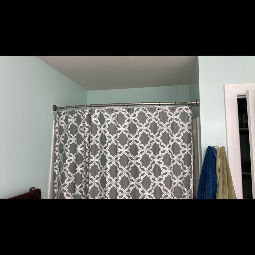 Grey shower curtain